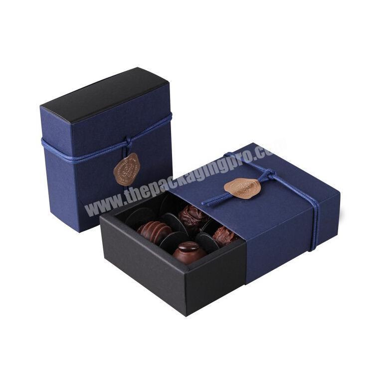 Custom Cardboard Black Uv Coating Foldable New Design France Box Chocolate Bonbon Boxes