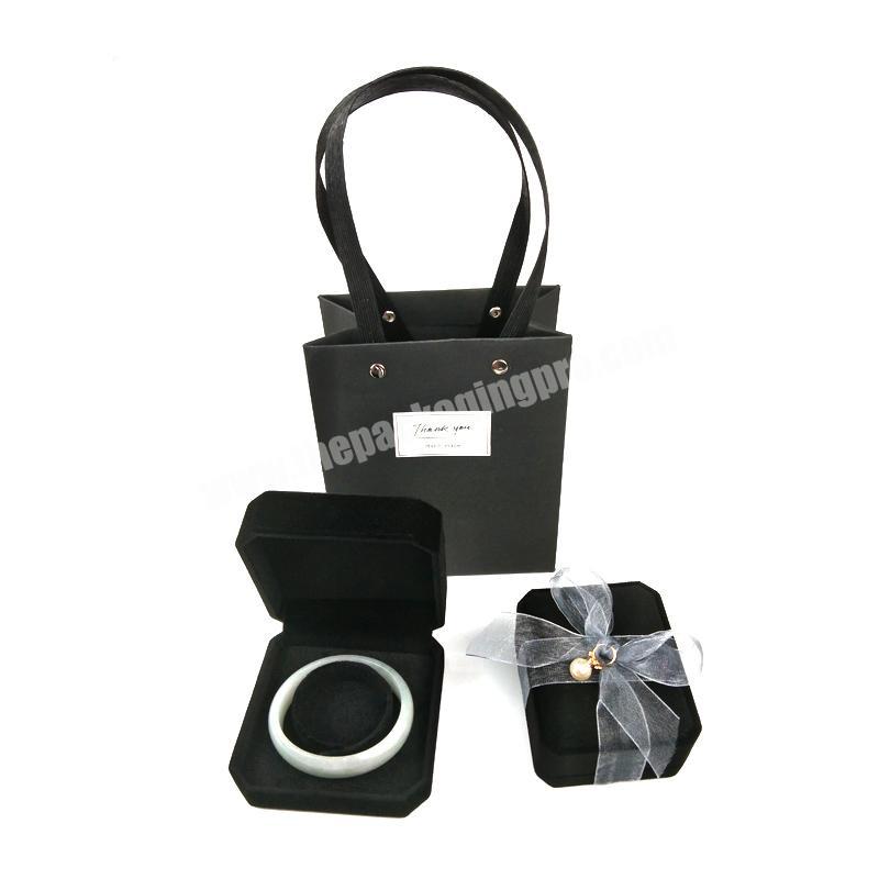 Cardboard Gift Brand Custom Velvet Packaging Jewellery Flower Shipping Ring Pearl Luxury Personalized Jewelry Box Black Logo