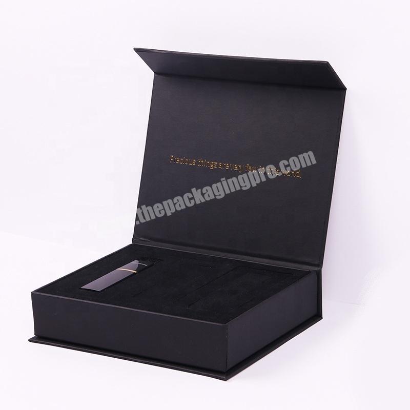 Matte Black Cardboard Box Gift Case with Card Case and Pen Foam Insert