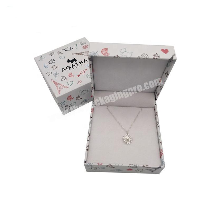 Custom logo Printed Necklace Jewelry Box for women