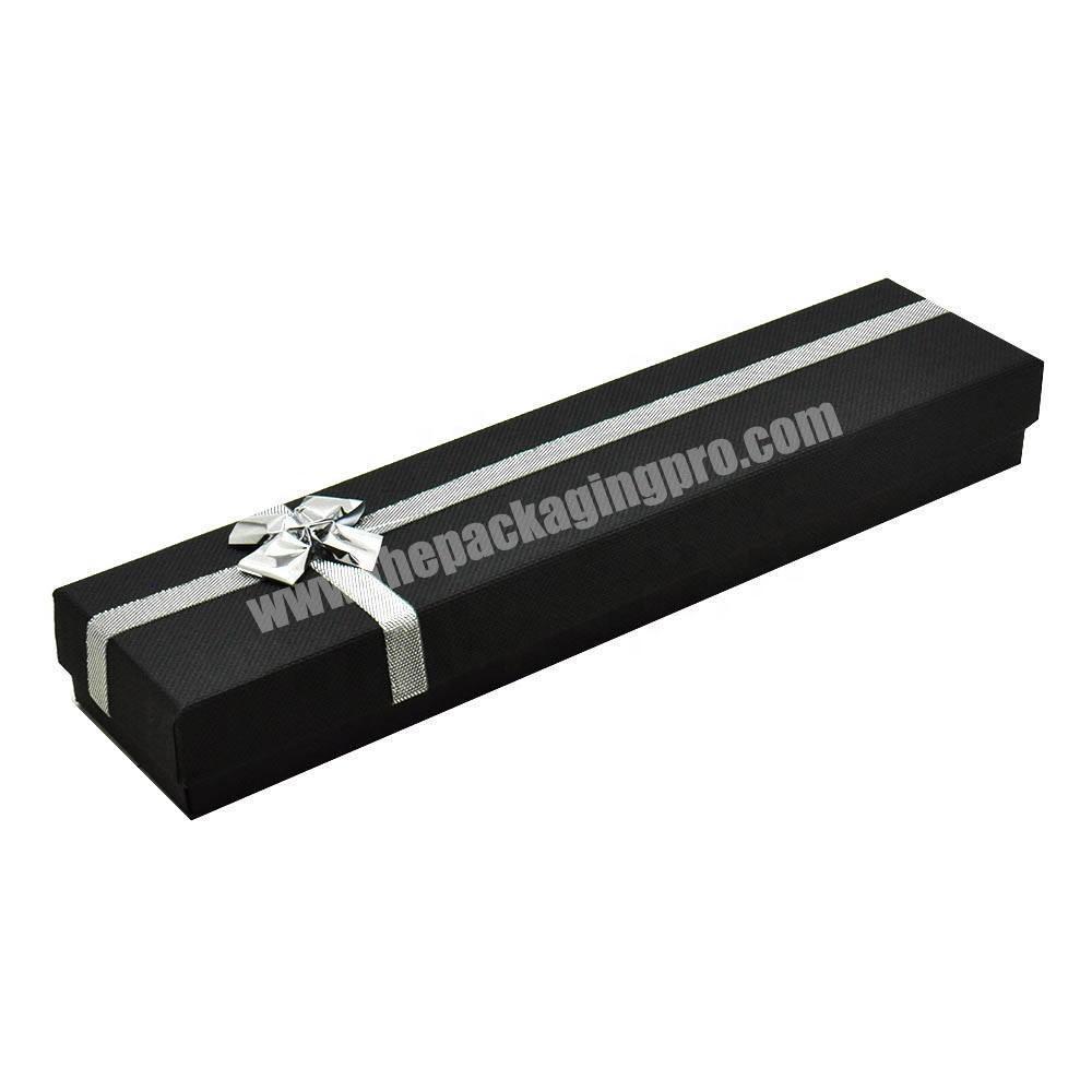 Beauty Black Rectangle Bracelet Gift Box With Lids And Ribbon Bow