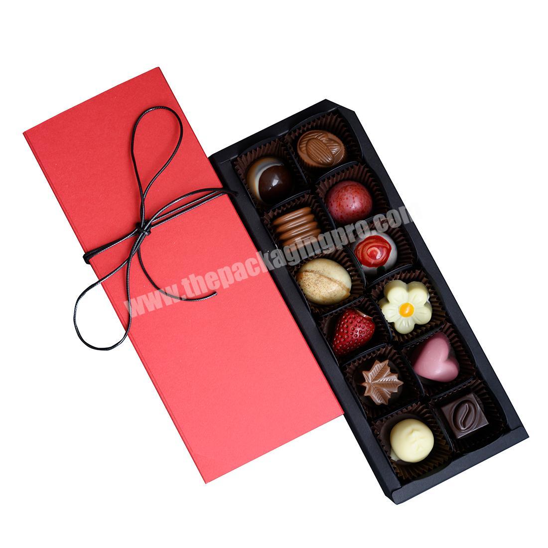 Custom logo rectangle paper chocolate boxes packing for valentine