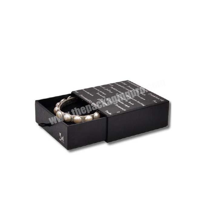 Luxury  Black Paper Jewelry Boxes Cardboard Ring Beaded Packaging Bangle Gift Bracelet Custom Logo Watch Box
