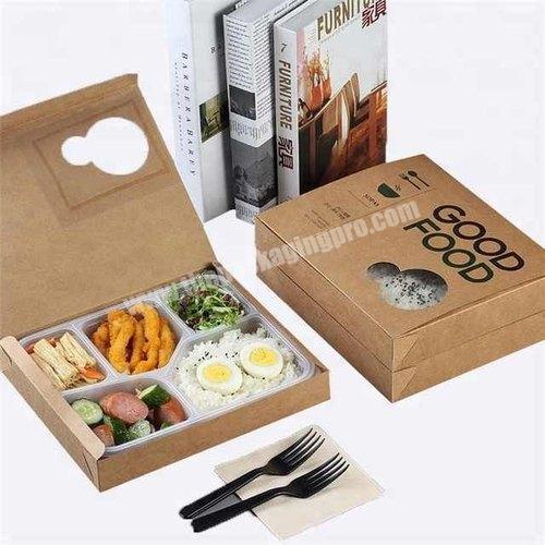China Wholesale Disposable Packaging Kraft Whiteboard Takeaway Food Paper Box