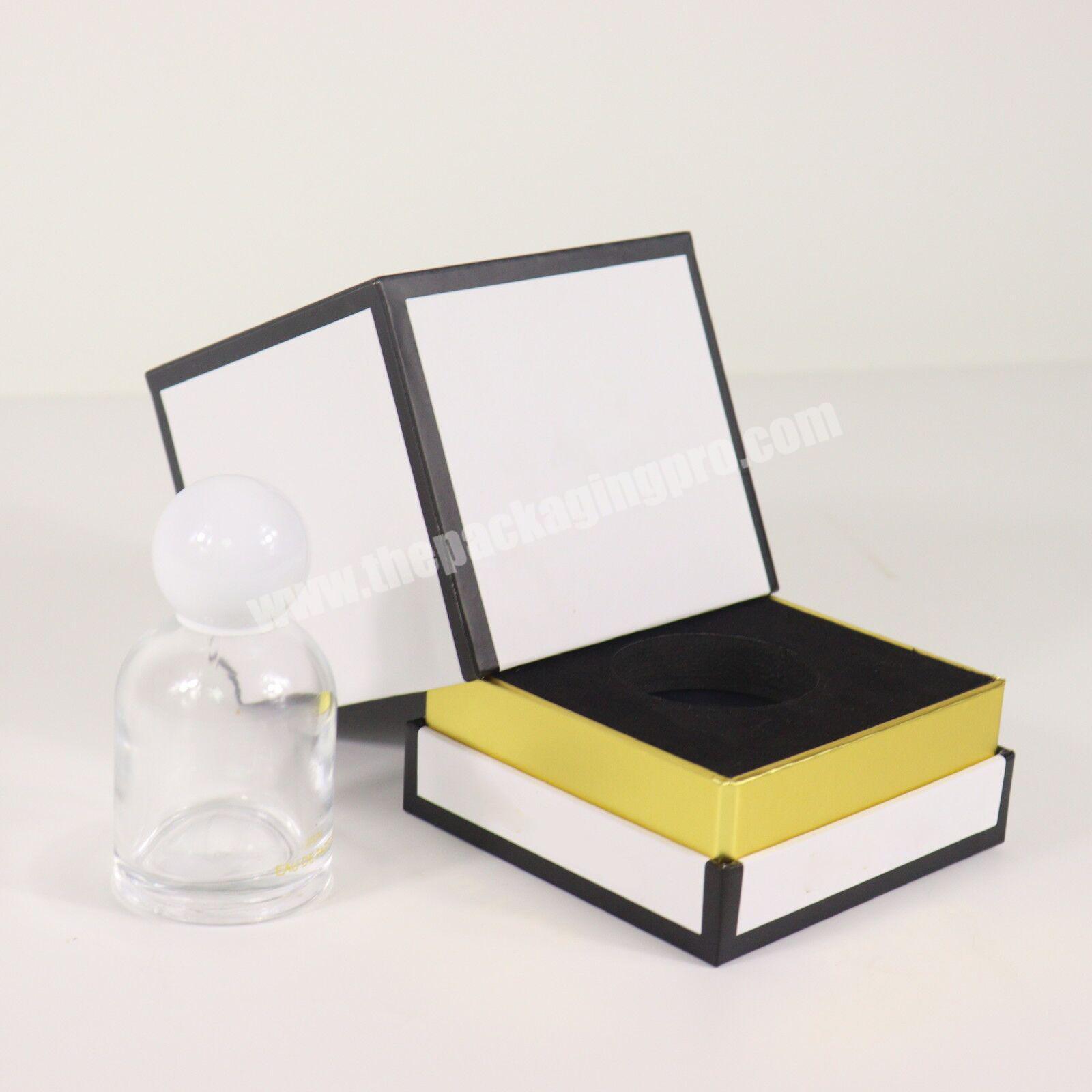 Black edge control perfume box packaging boxes custom logo with black EVA