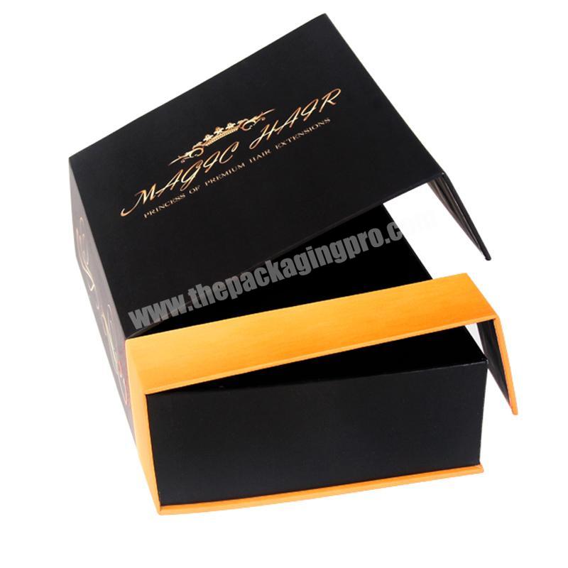 Wholesale custom luxury cardboard hair extension packaging wig packaging box hair weave packaging boxes with satin