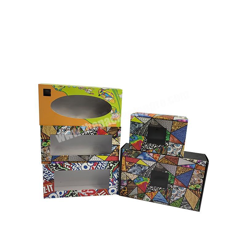 Cardboard Packaging Custom Socks packing PVC window Wholesale Printed Socks Packaging  Gift Boxes