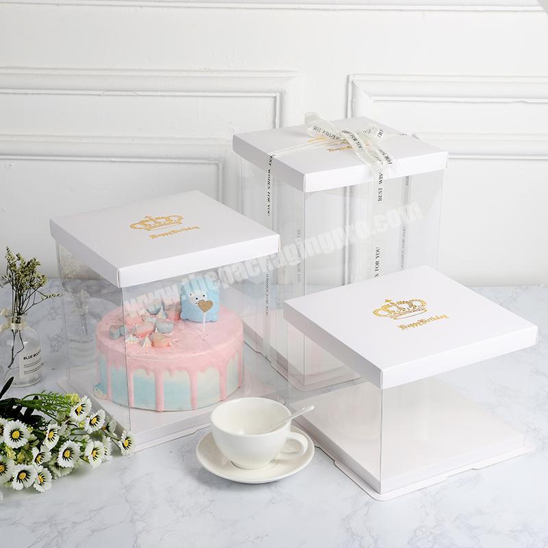 High Quality Carton Black Embossing Round Packaging Ice Cream Flat Cupcake Personalise Cake Boxes