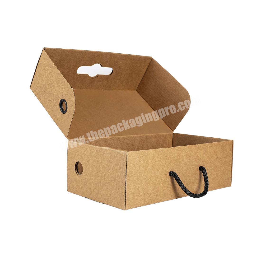 Custom logo folding shoes box packaging boxes with handle