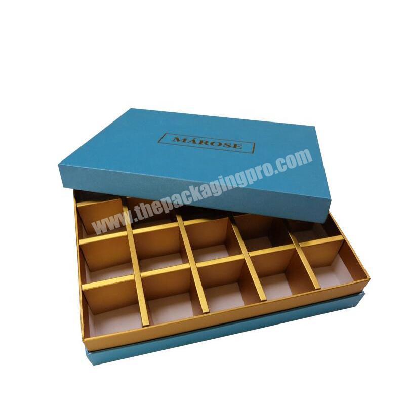 Custom logo wholesale chocolate gift box/chocolate packaging box with gold inner