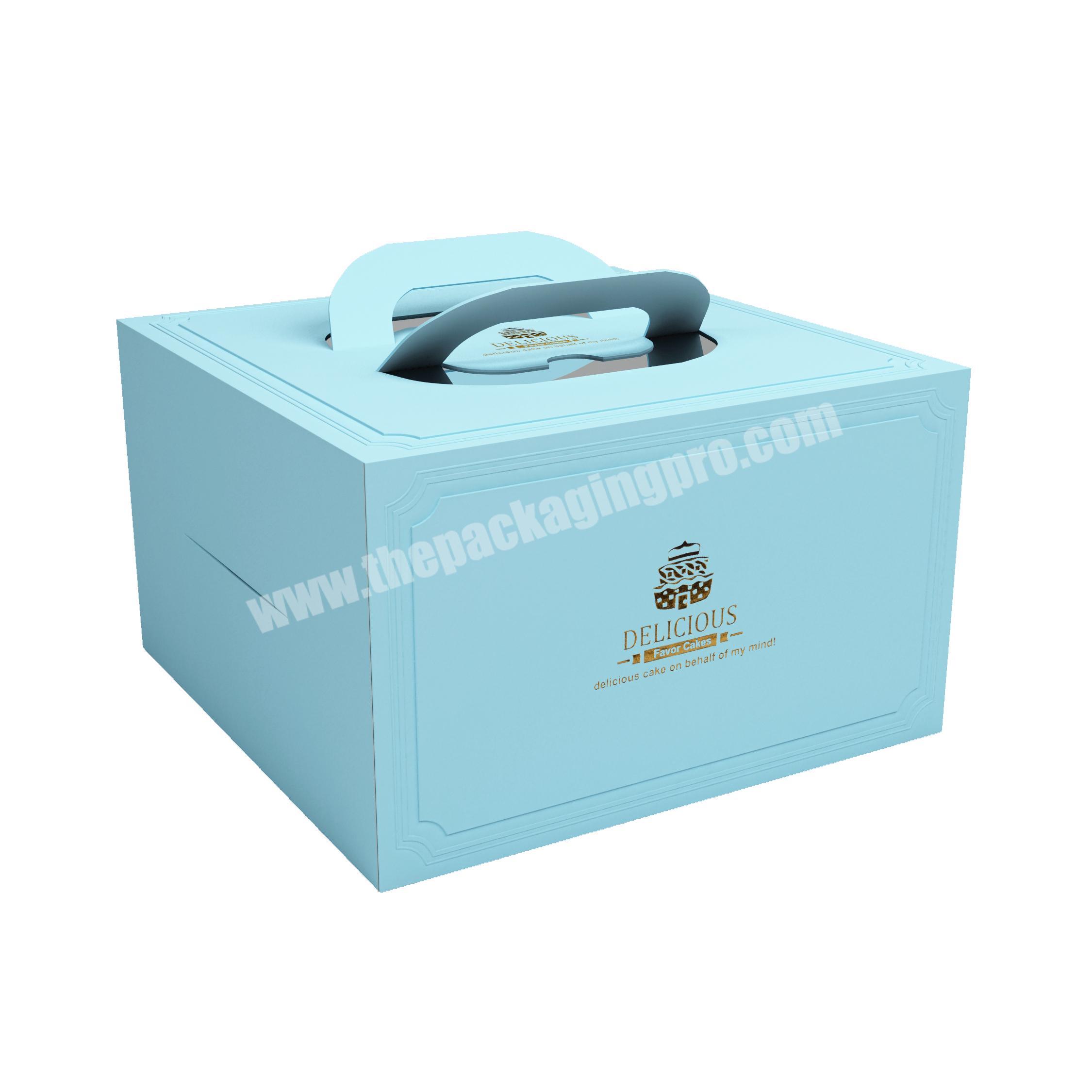 High Quality Black Varnishing Moon Window Custom Design Box Food Grade Disposable Cake To Go Paper Packaging Boxes