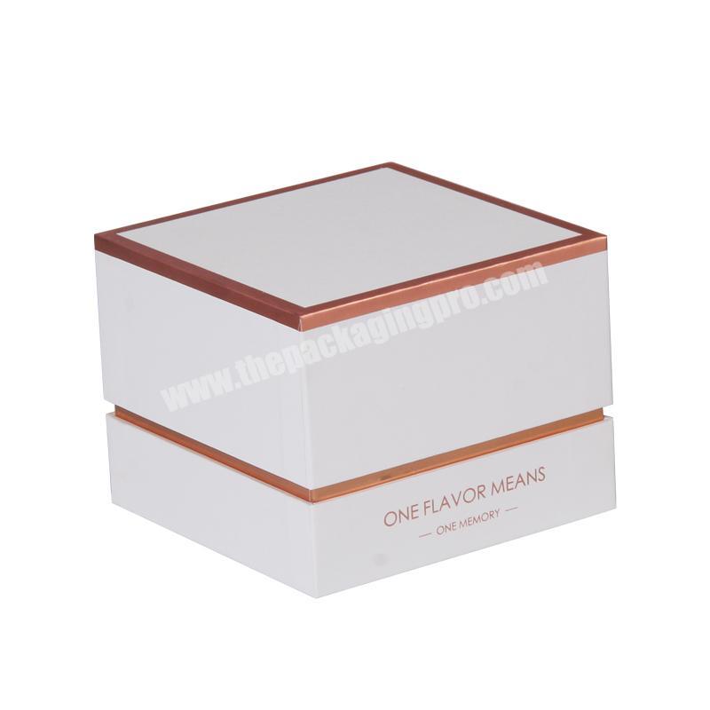 Custom Luxury candle jar with lid and base gift box private label custom empty candle box packaging