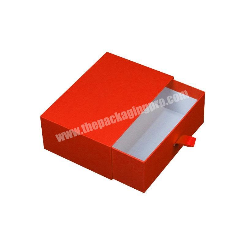 Hot selling customized red cardboard drawer gift box packaging gift box convenient