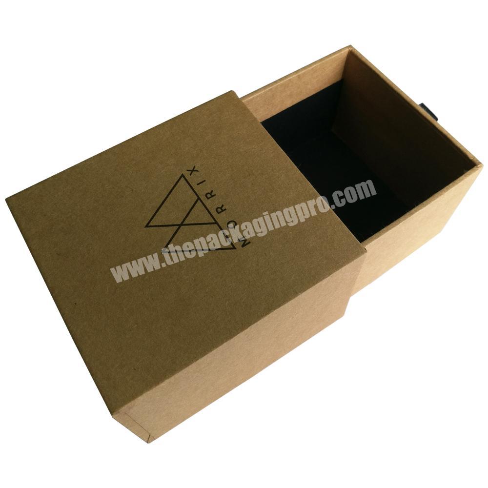 2017 OEM custom brown paper gift box with paper sleeve and drawer packaging