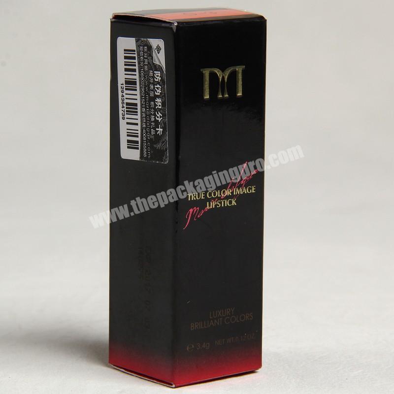 Art Paper Printed Red Inside Glossy Lamination Gift Package Box For The True Color Image Lipstick