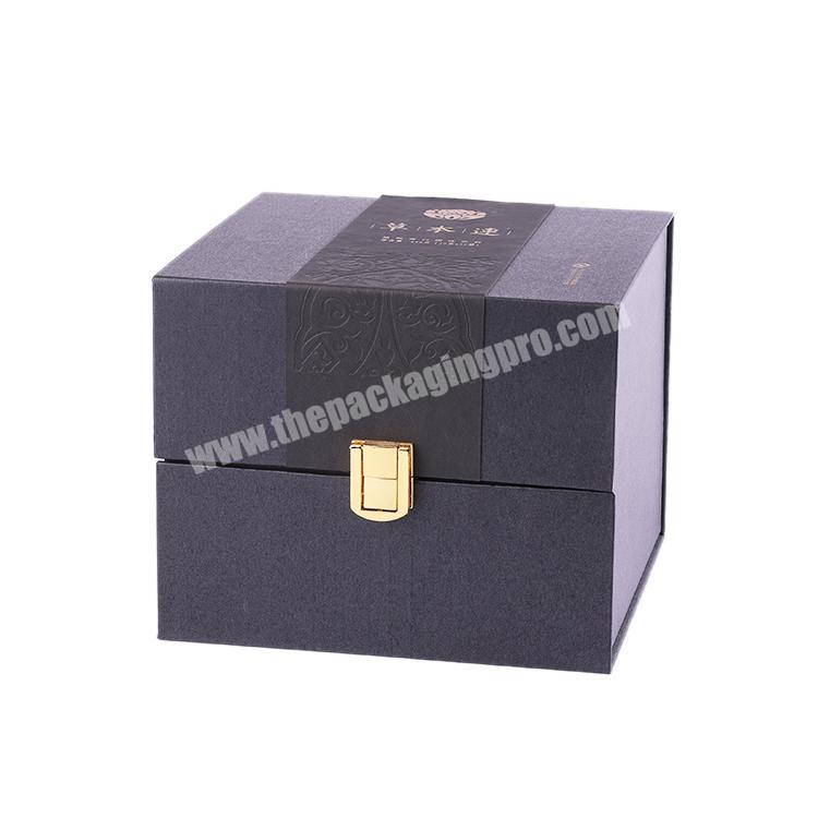 Best Quality watch paper box logo packaging,magnetic paper gift box with Metal lock
