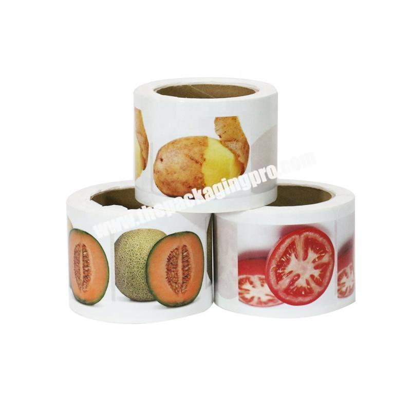 Custom Fruit Vegetables Package Sticker, Logo Printing Paper Adhesive Sticker Label in Roll