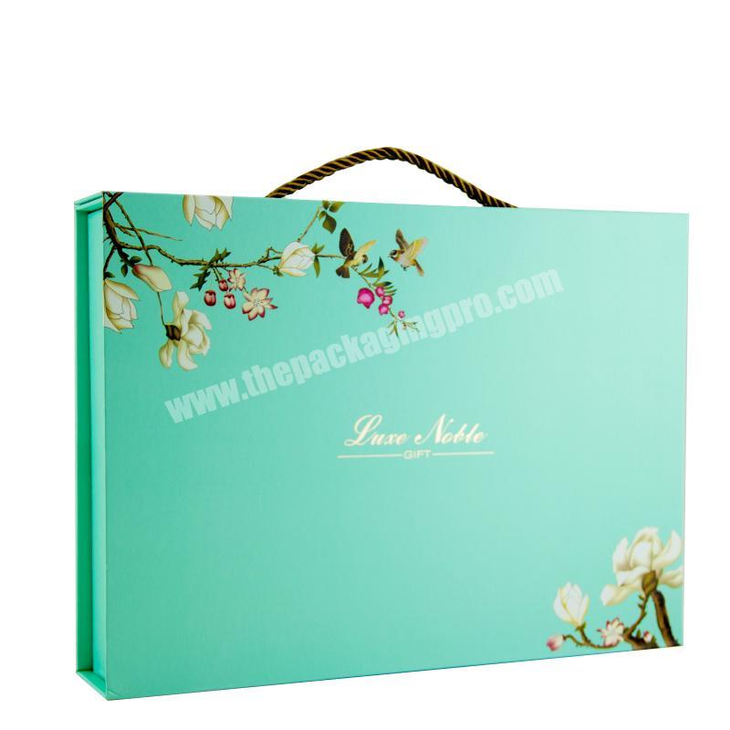 Creative Design Custom Cardboard Moon Cake Paper Packaging Box Gift Handbag With Ribbon