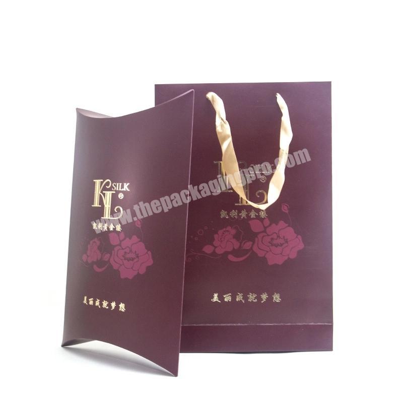 Custom Design Gold Hot Stamping Cosmetics Mask Packaging Box With Purple Handbag