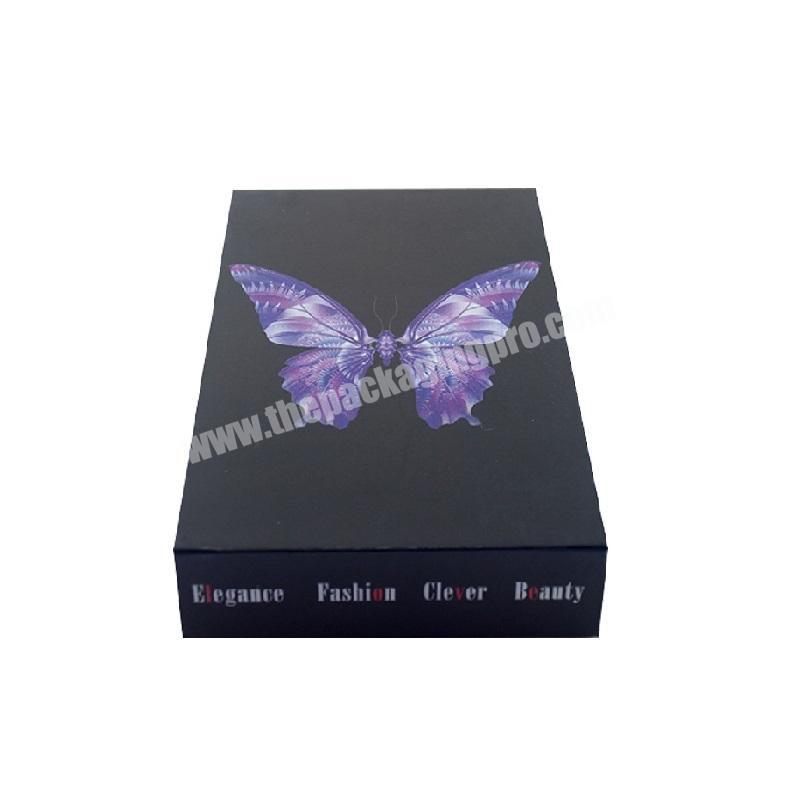 Custom Logo Folding Paper Flat Packing Luxury Black Gift Box