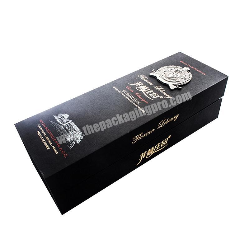 Custom Luxury Fancy Silver Stamping Logo Printed Wine Packaging Paper Box