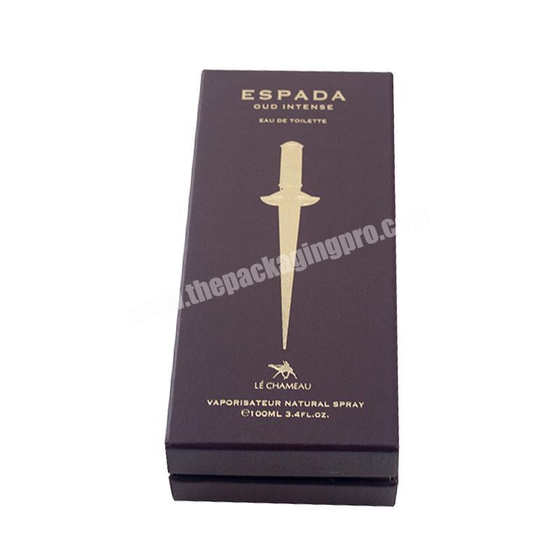 Custom Luxury Golden Color Cardboard Packing Paper Box For Perfume