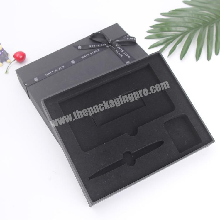 Custom Printing Logo Matte Black  Gift Box Paper Packaging  Bow Tie Box