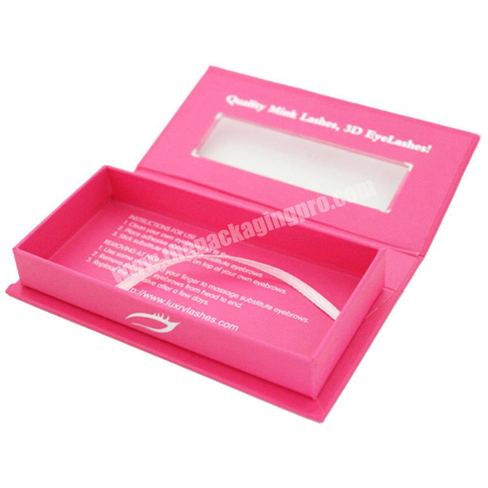 Custom cardboard eyelash shipping packaging pink gift box