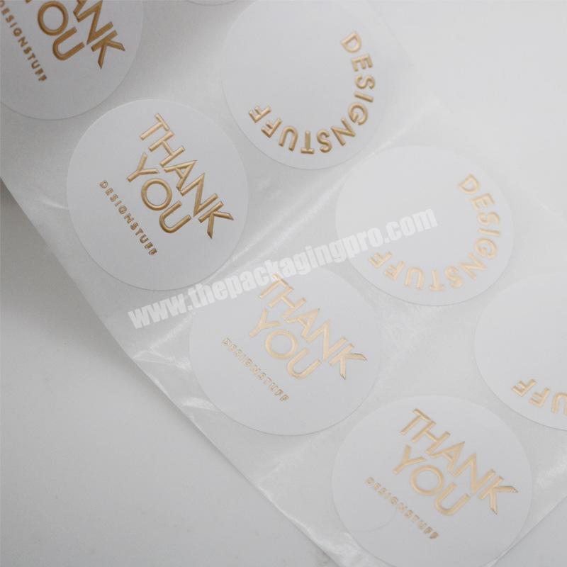 Custom design textured paper embossed printed logo die cut paper stickers