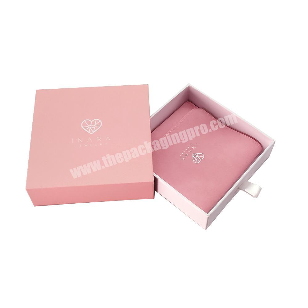 Custom logo gift packaging paper slide jewelry drawer box