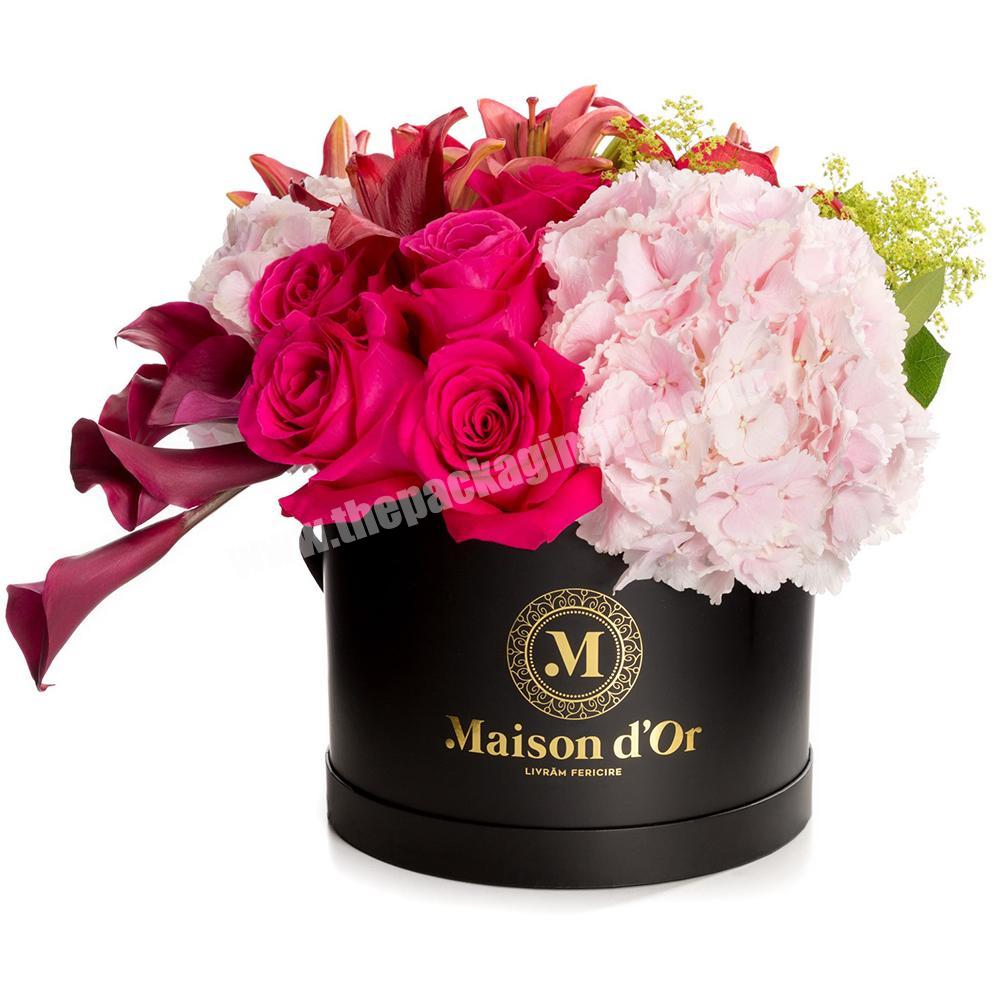 Custom logo paper luxury hat round box for flowers