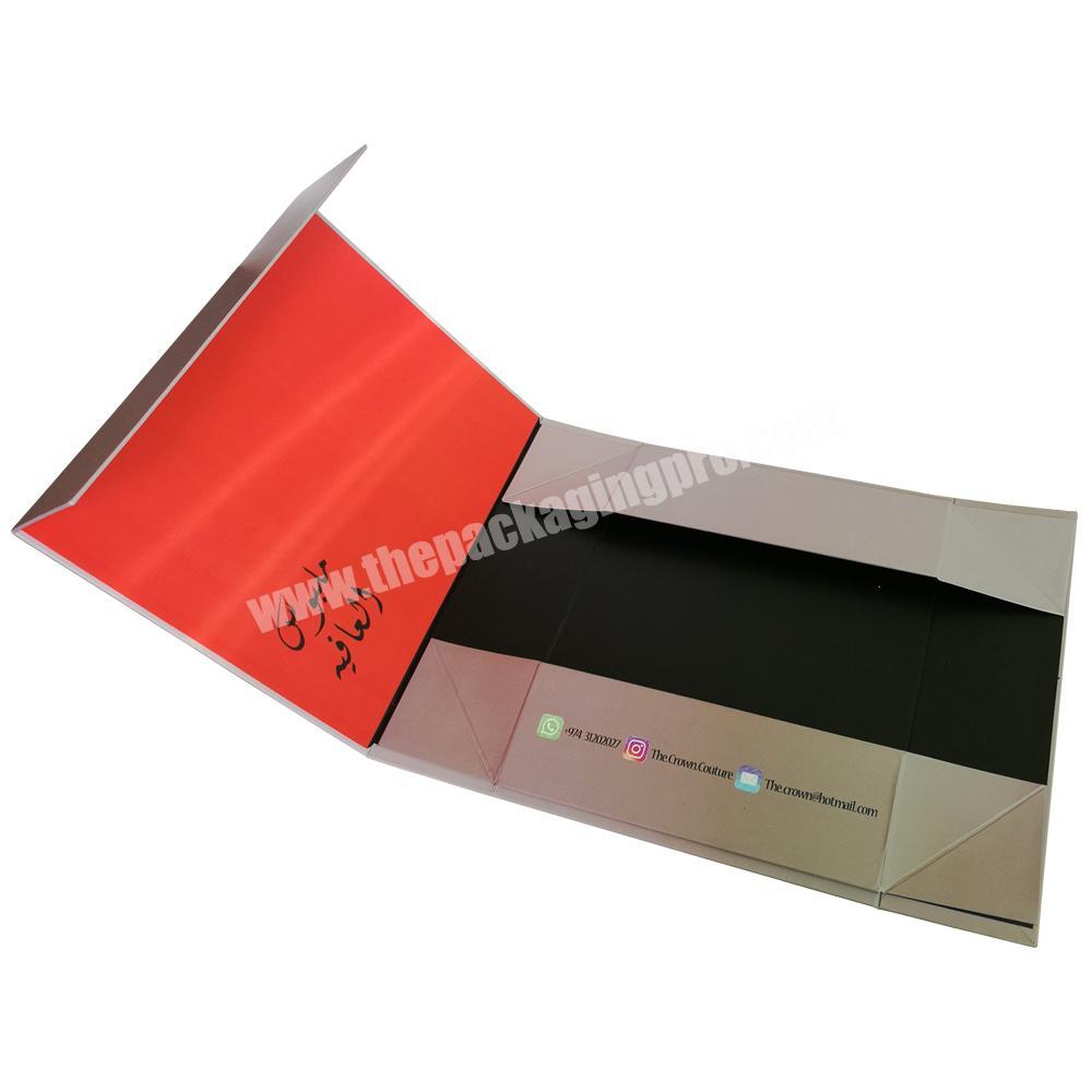 Custom logo paper magnetic flat folding gift box