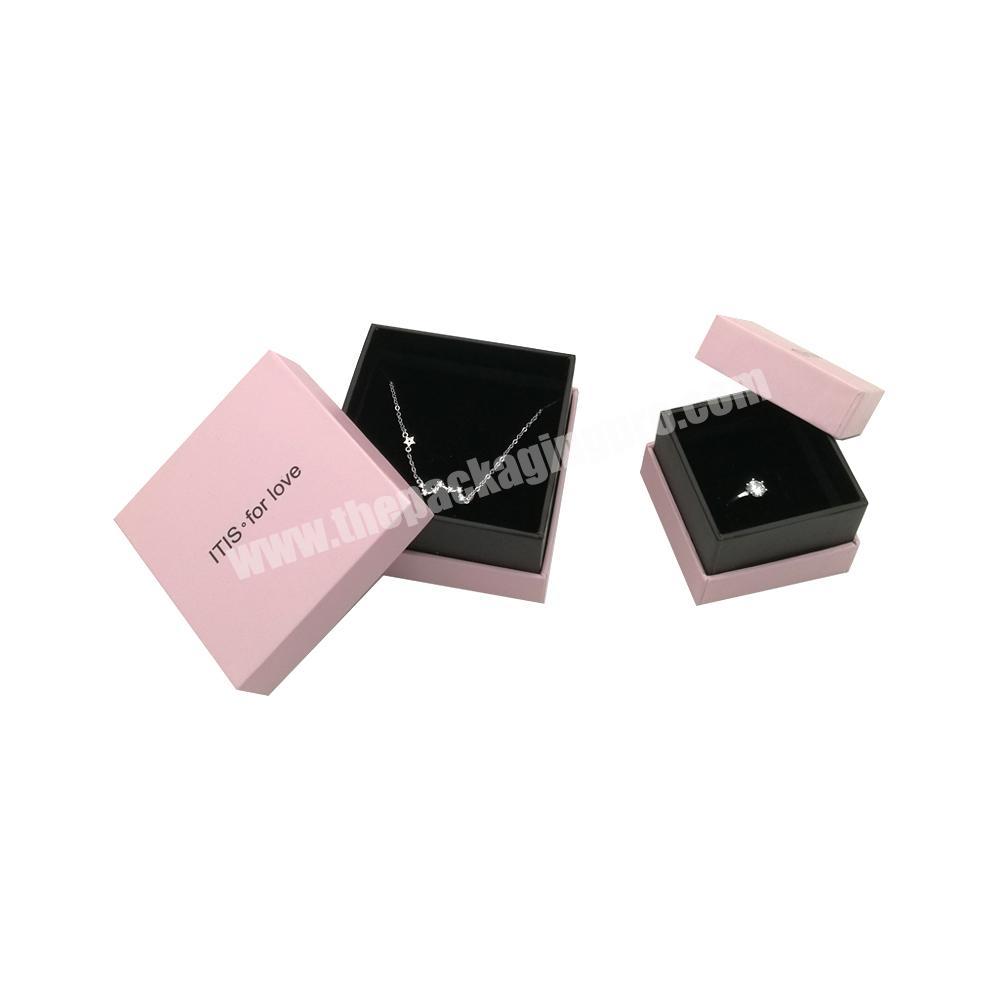 Custom logo paper velvet earrings ring box jewelry