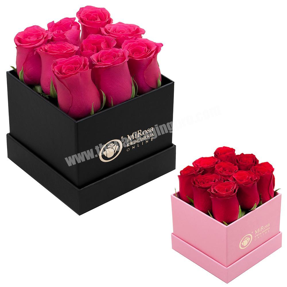 Custom logo printed paper luxury gift flowerbox