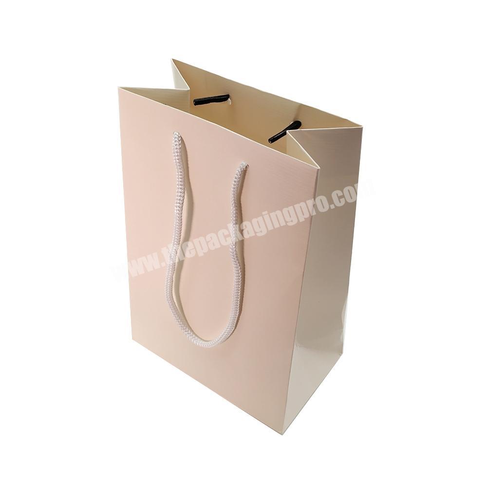 Custom logo printed white gift brown craft paper bag