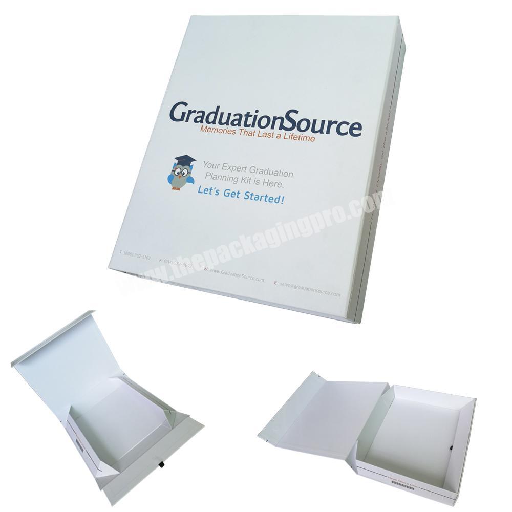 Custom packaging magnetic flat small white folding gift box
