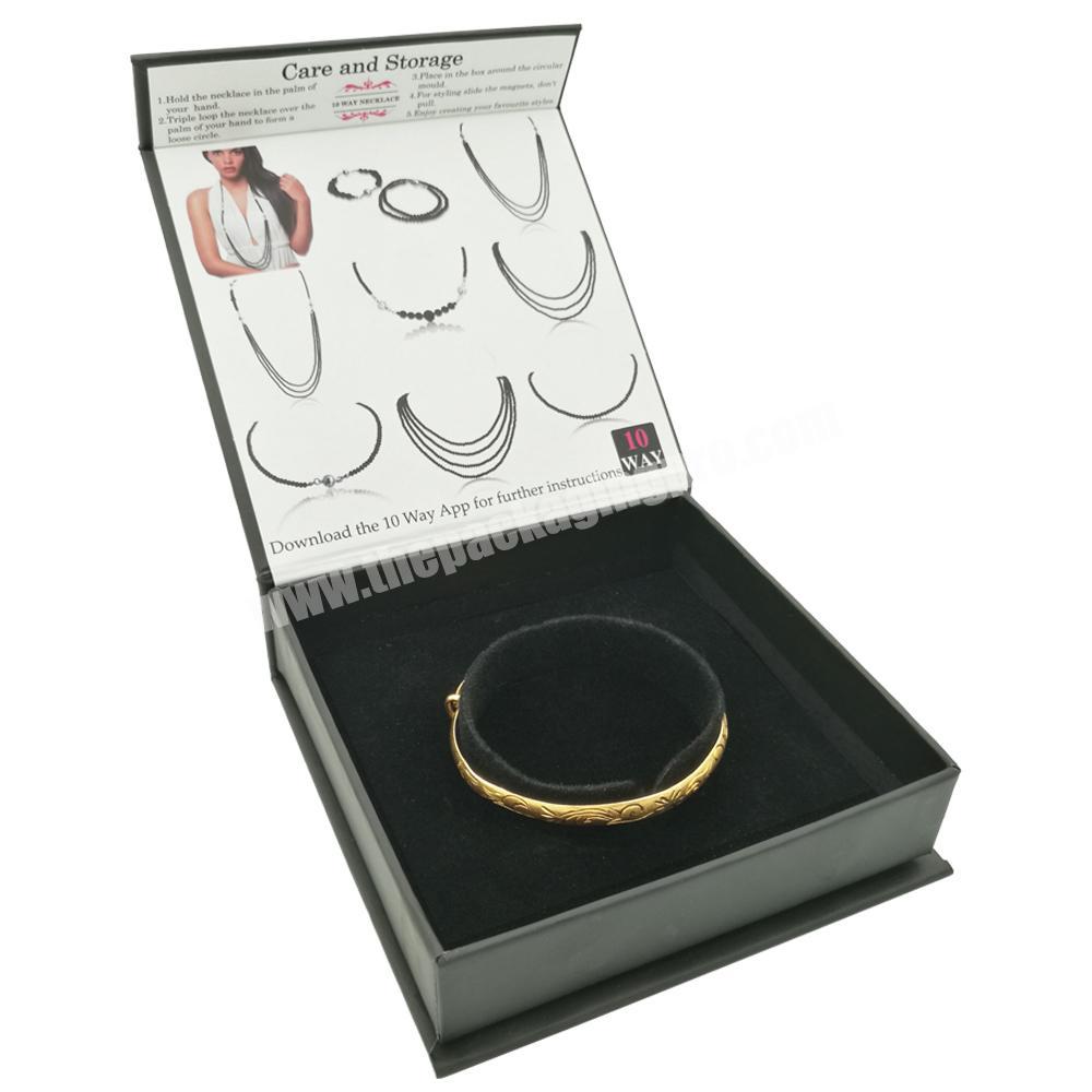 Custom satin kraft gift magnetic jewelry box for jewelry