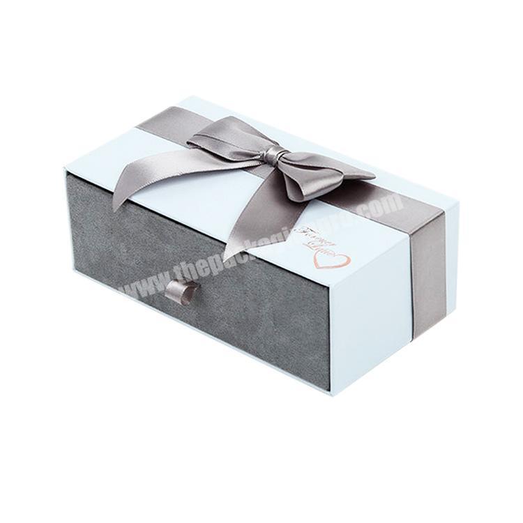 Customized Printed Logo Paper Folding Sliding jewelry Packaging gift Box with drawer