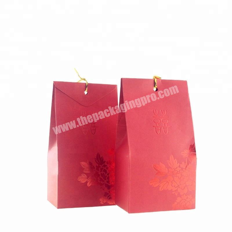 Eco-friendly Recyclable Sweet Red Paper Box Wedding Gift Favor Candy Packaging Box