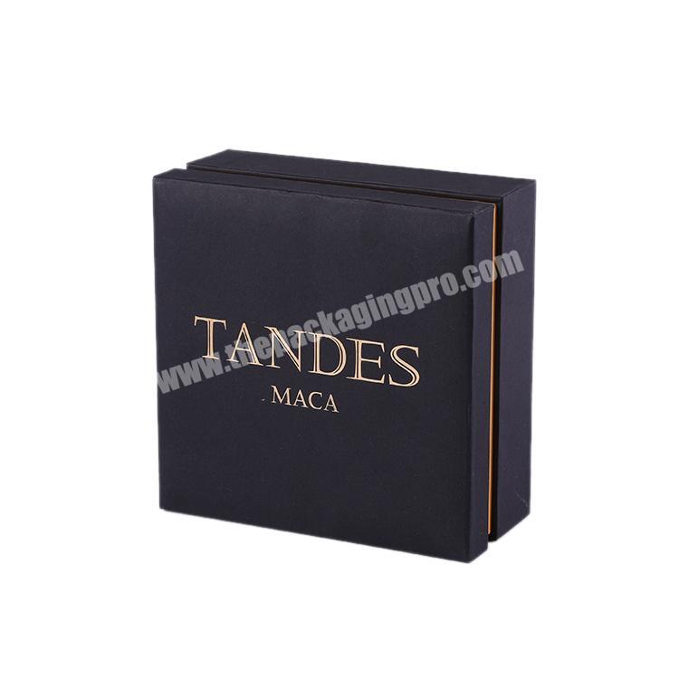 Fashion Custom logo black embossed paper perfume packaging boxes,boxes cardboard paper with Foam Insert