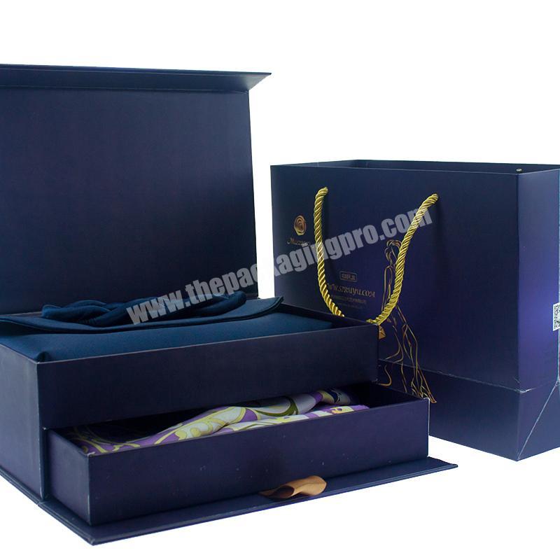 Fashion Noble  Rectangular Gift Box Elegant Paper Packaging Bag With Hand Bag