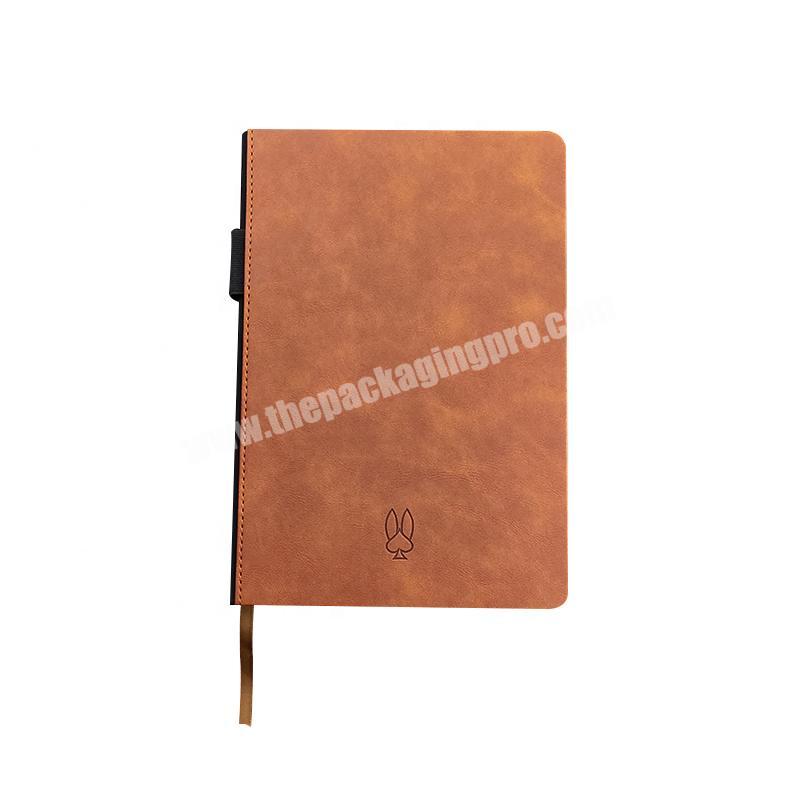 High Quality Academic A5 Printed Logo Customized PU Leather Diary 2021 Daily Monthly Planner Journal Hardcover Notebook