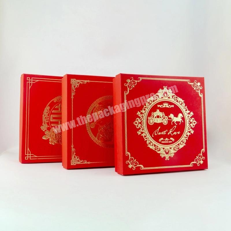 High Quality Custom Chinese Wedding Marriage Use Gift Red Packaging Box