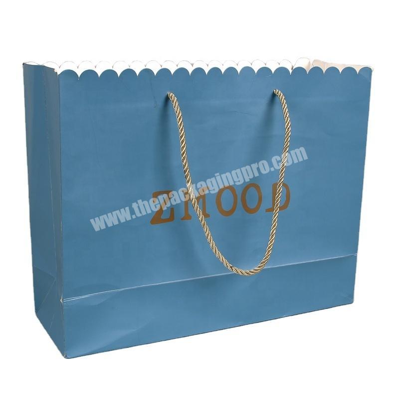 Hot Sale Fashion Rectangle With Handle Gift Handbag Women's Garments Paper Bags Packaging Bag