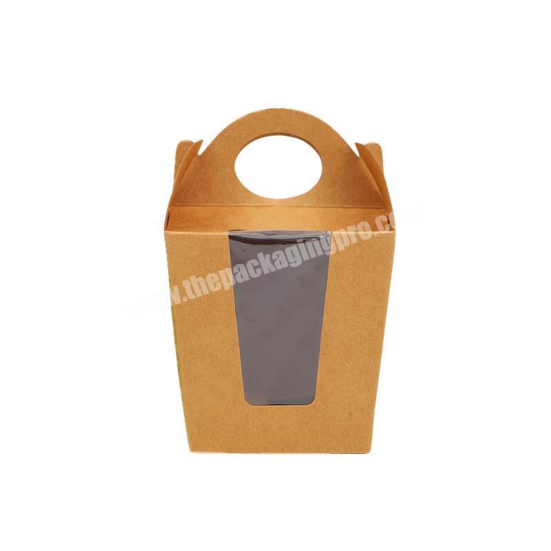 Kraft paper with open window portable honey dry fruit shopping gift packing paper box large and small customization