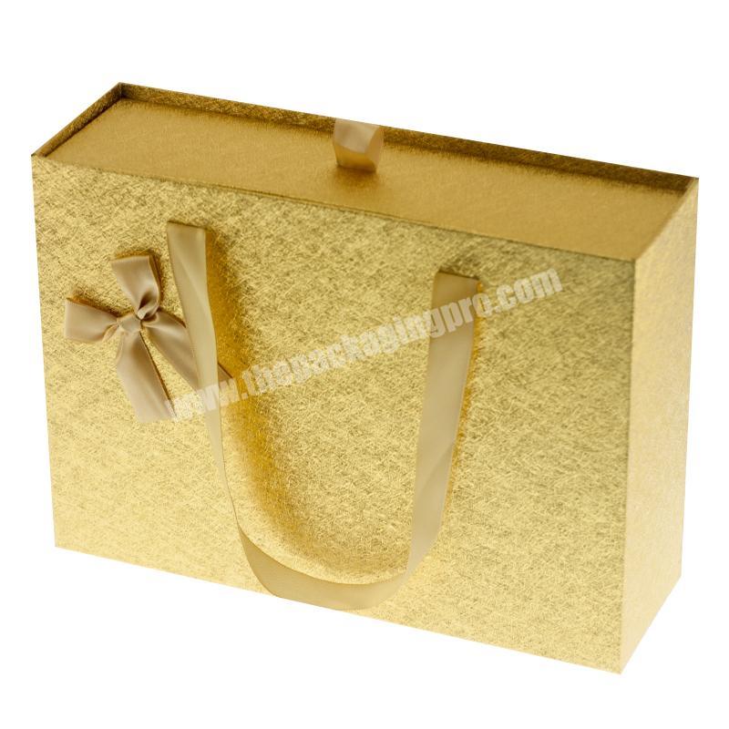 Luxury Custom Gold Foil Drawer Packaging Box Gift Box For Handbag