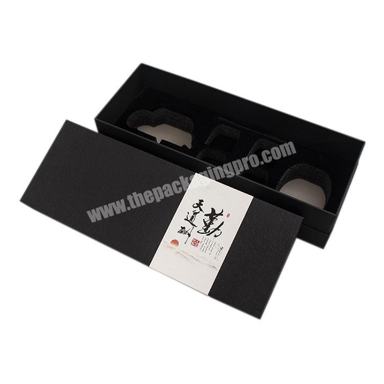 Luxury Custom art paper gift box rectangular,black paper packaging box