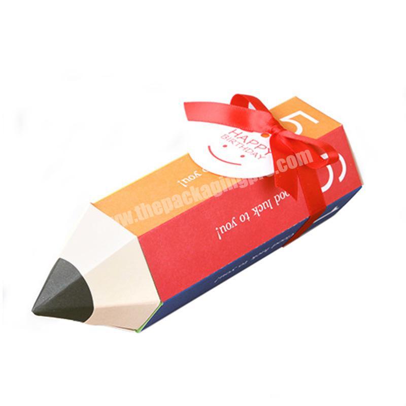 Original Spot Pencil Shape Candy Gift Box Spot Creative Folding Small Gift Color Packaging Box Custom