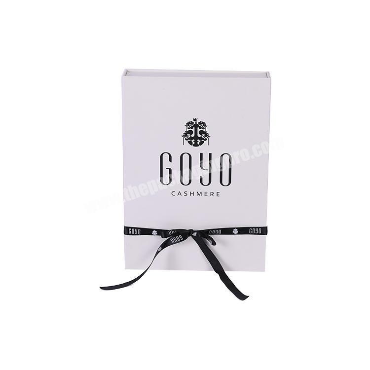 Wholesale Custom Logo white folding paper gift box,paper gift box with ribbon closure