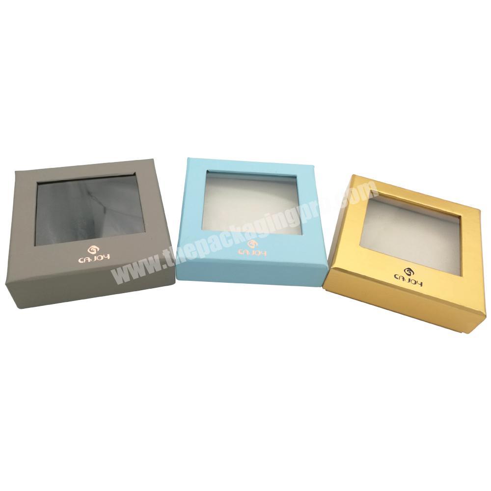 Wholesale and Fashion White Rectangle Kraft Paper Gift Box packaging for Kraft Candy Box with clear lids